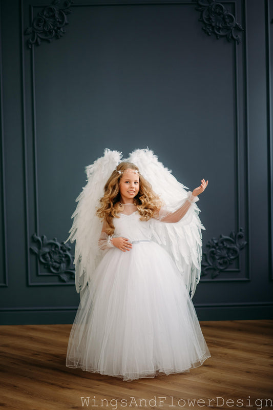 White kids angel wings, kids angel wings, Victoria secret angel wings, giant sexy wings, wings cosplay, Christmas wings, kids wings