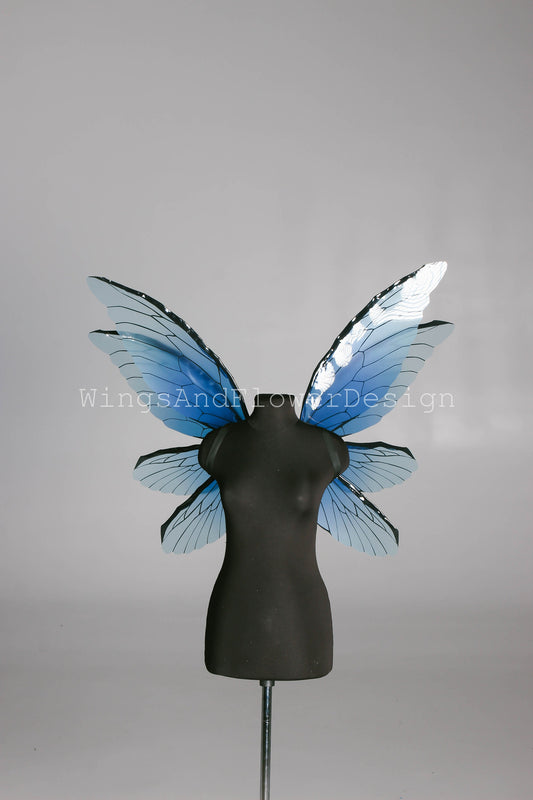 Blue butterfly wings, dragonfly wings, elf wings, fairy wings, wings Photo Prop, wedding wings, fairy wings, fantasy halloween magical fairy