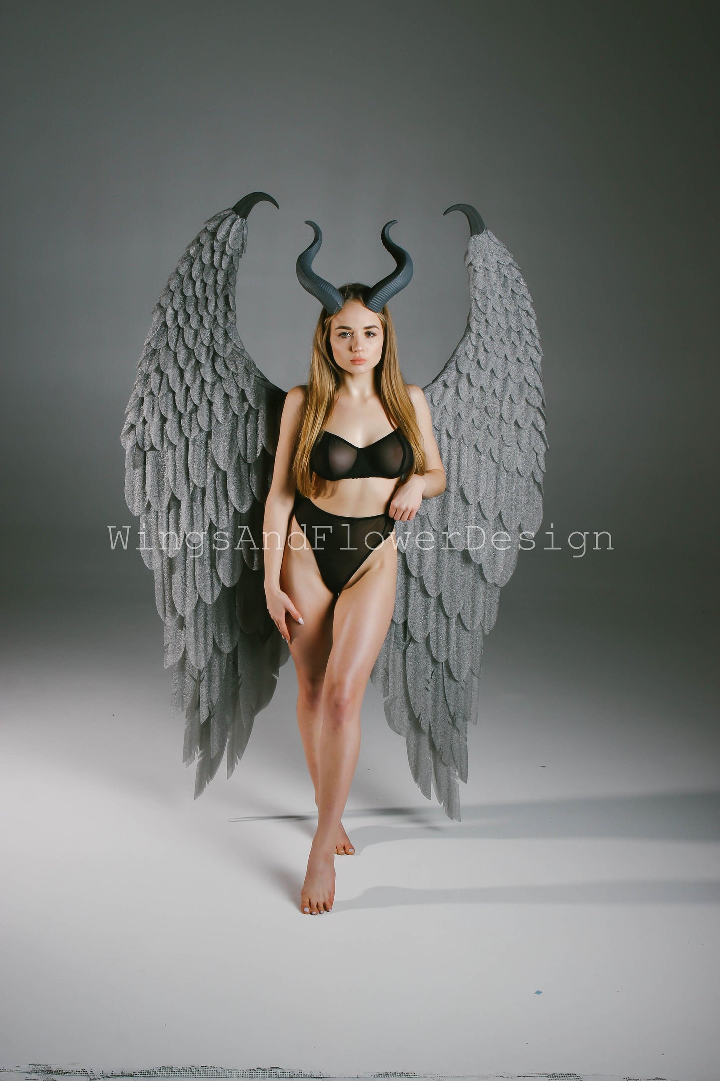 Gray angel wings carnival costume, Maleficent mings, wings photo prop, halloween costumes, christmas wings, Maleficent dress
