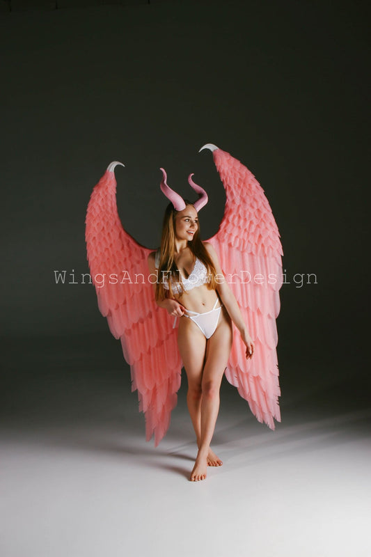 Pink angel wings carnival costume, Maleficent mings, wings photo prop, halloween costumes, christmas wings, Maleficent dress