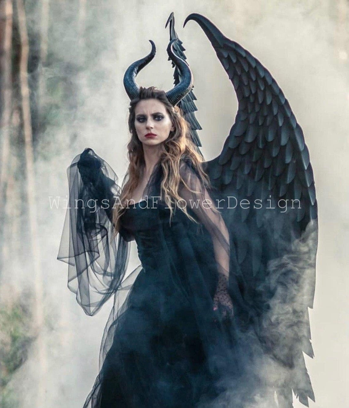 Black angel wings carnival costume, Maleficent wings, wings photo prop, halloween costumes, christmas wings, Maleficent dress