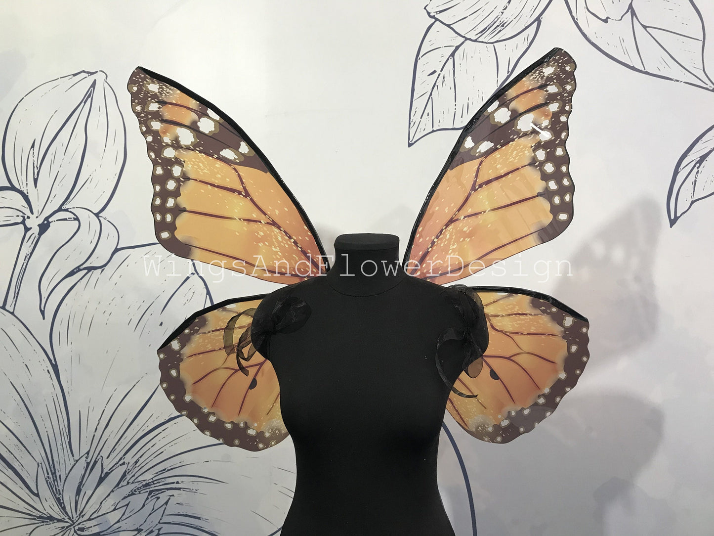 Yellow orange Swallowtail Monarch butterfly fairy wings, costume wings, Fairy wings, halloween Fantasy Cosplay Romantic Style