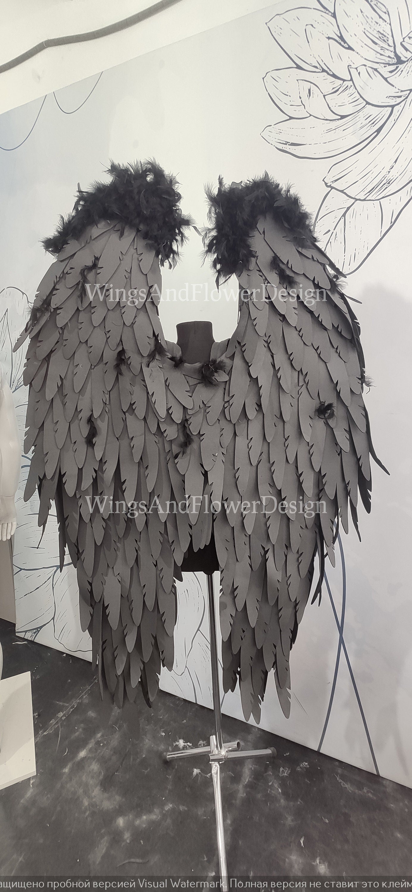 Black dark gray angel wings, angel wings, Victoria secret angel wings, sexy wings, wings cosplay, Christmas wings, kids wings