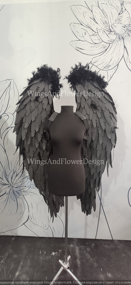 Black dark gray angel wings, angel wings, Victoria secret angel wings, sexy wings, wings cosplay, Christmas wings, kids wings