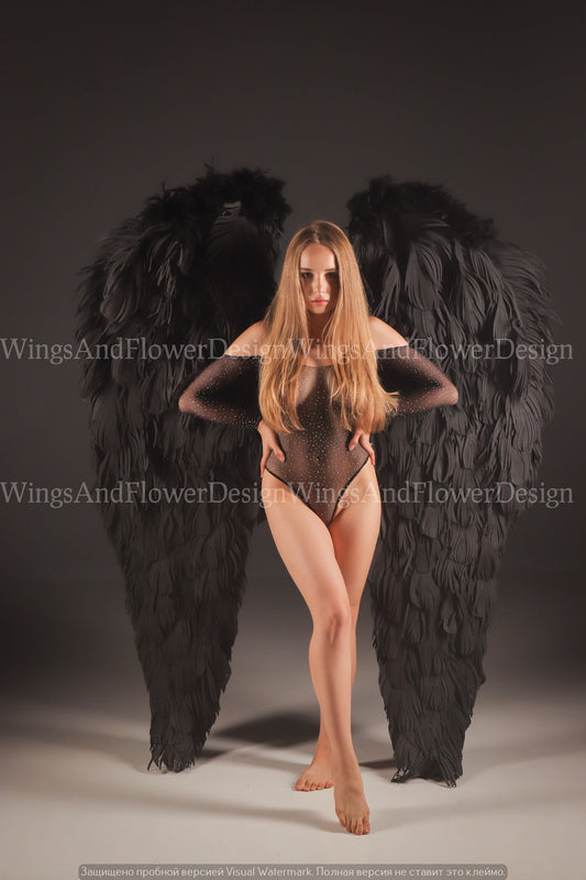 Black dark grey angel wings, angel wings, wedding wings, Victoria secret angel wings, giant sexy wings, Christmas angel, Lucifer wings