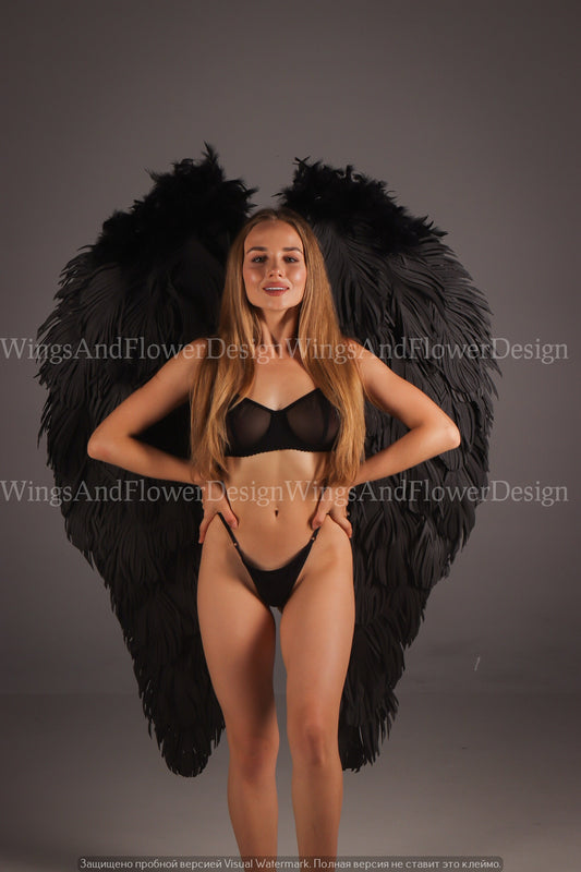 Small black angel wings, angel wings, wedding wings, Victoria secret angel wings, giant sexy wings, Christmas angel, Lucifer wings