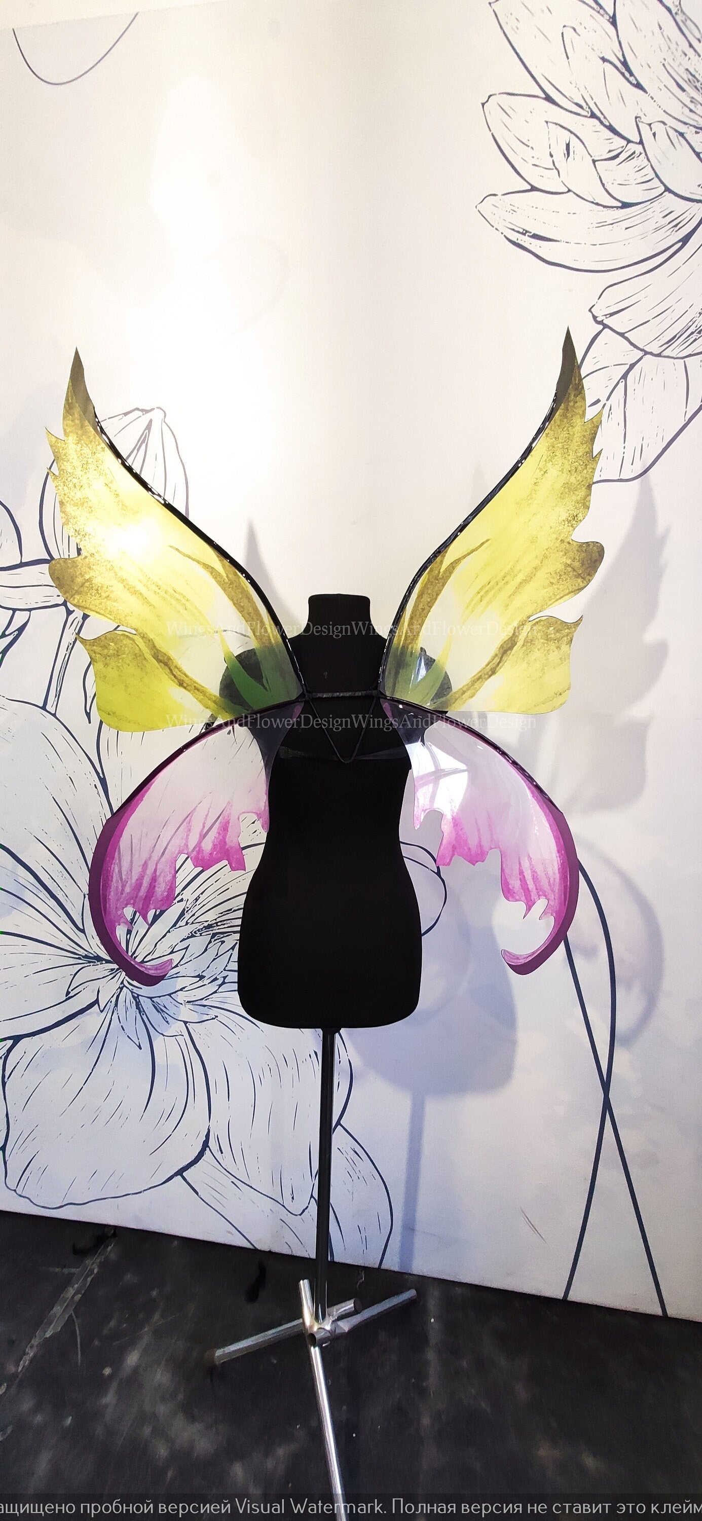 Pink-yellow Fairy wings, butterfly wings, elf wings, wings Photo Prop, butterfly fairy wings, fantasy halloween, fantasy, magical fairy