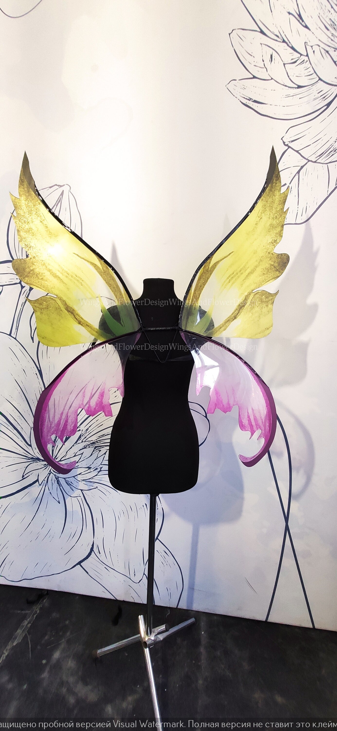 Pink-yellow Fairy wings, butterfly wings, elf wings, wings Photo Prop, butterfly fairy wings, fantasy halloween, fantasy, magical fairy