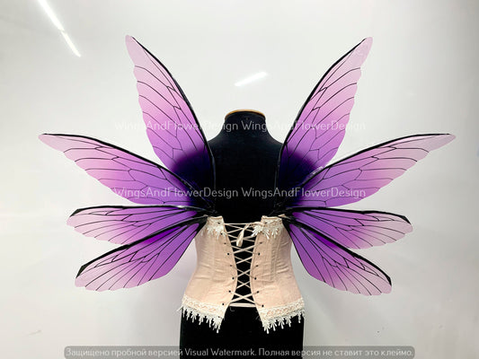 Purple Fairy wings under the corset, butterfly wings, elf wings, wings Photo Prop, butterfly fairy wings, fantasy halloween, magical fairy