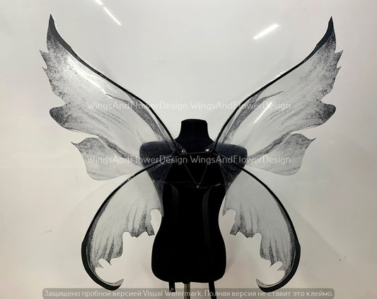 Black Fairy wings, butterfly wings, Black elf wings, wings Photo Prop, Black butterfly fairy wings, fantasy halloween fantasy, magical fairy