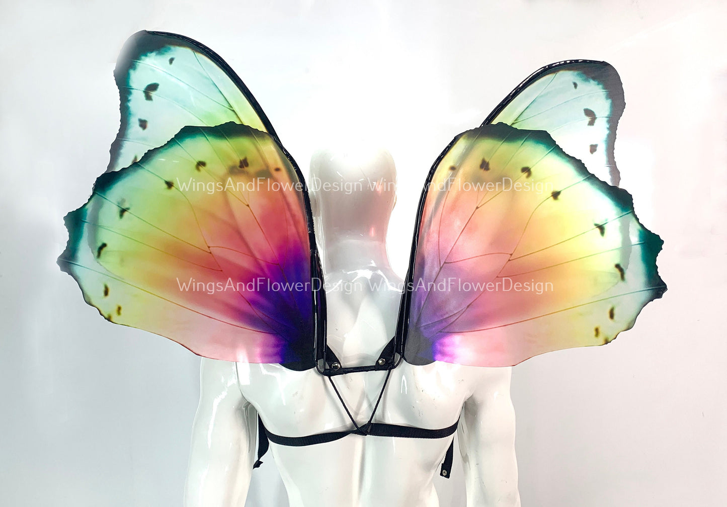 Rainbow Swallowtail butterfly wings, iridescent butterfly fairy wings, costume wings, Fairy wings, Pink Swallowtail, Halloween