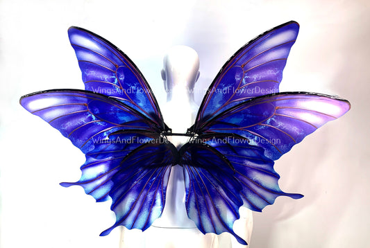 Blue butterfly wings, blue butterfly fairy wings, costume wings, blue fairy wings, Pink Swallowtail, Halloween