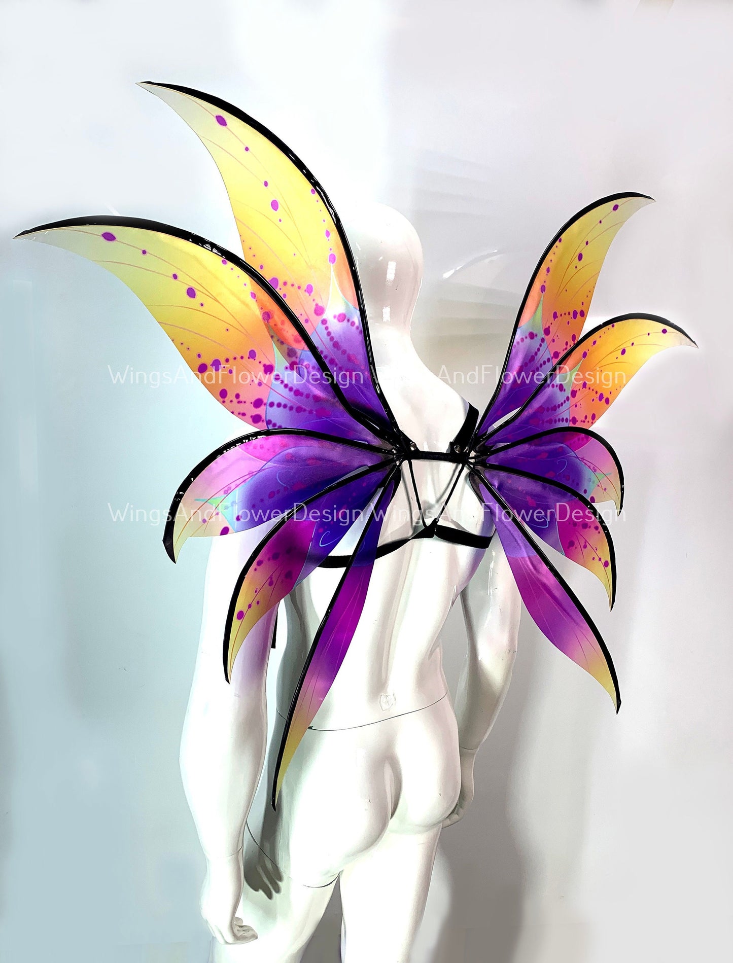 Purple yellow butterfly dragonfly wings, purple yellow butterfly fairy wings, costume wings, blue fairy wings, Halloween
