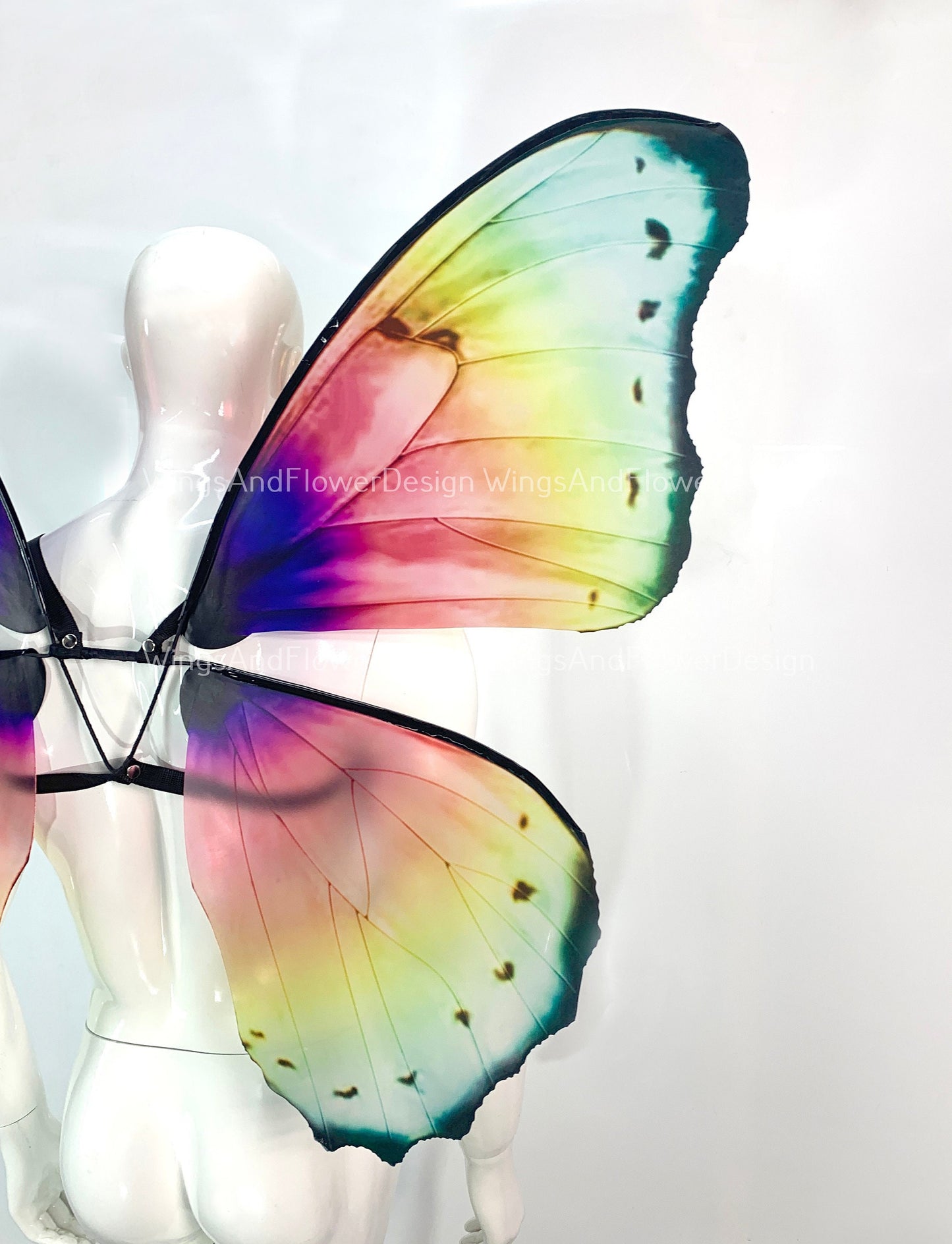 Rainbow Swallowtail butterfly wings, iridescent butterfly fairy wings, costume wings, Fairy wings, Pink Swallowtail, Halloween