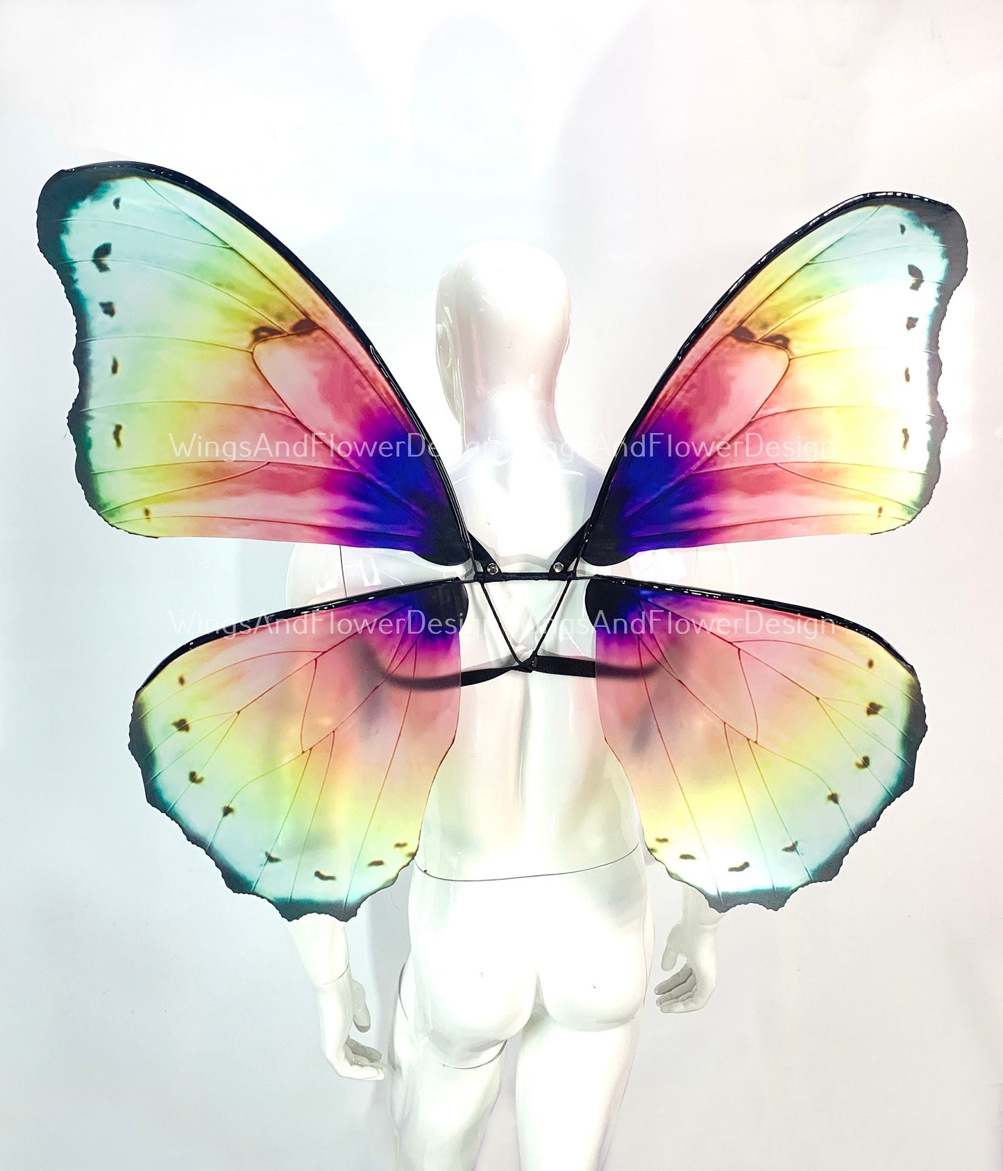 Rainbow Swallowtail butterfly wings, iridescent butterfly fairy wings, costume wings, Fairy wings, Pink Swallowtail, Halloween
