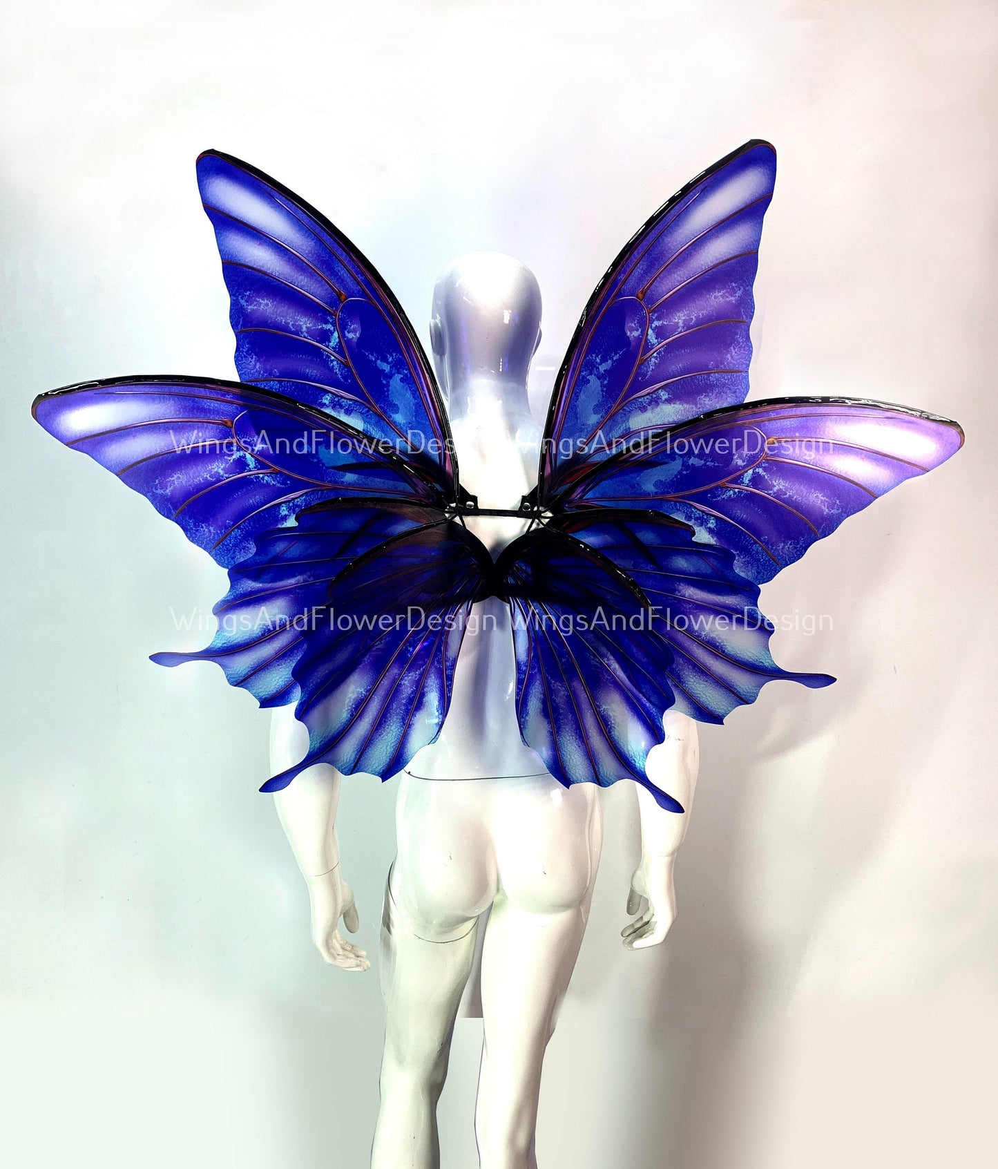 Blue butterfly wings, blue butterfly fairy wings, costume wings, blue fairy wings, Pink Swallowtail, Halloween