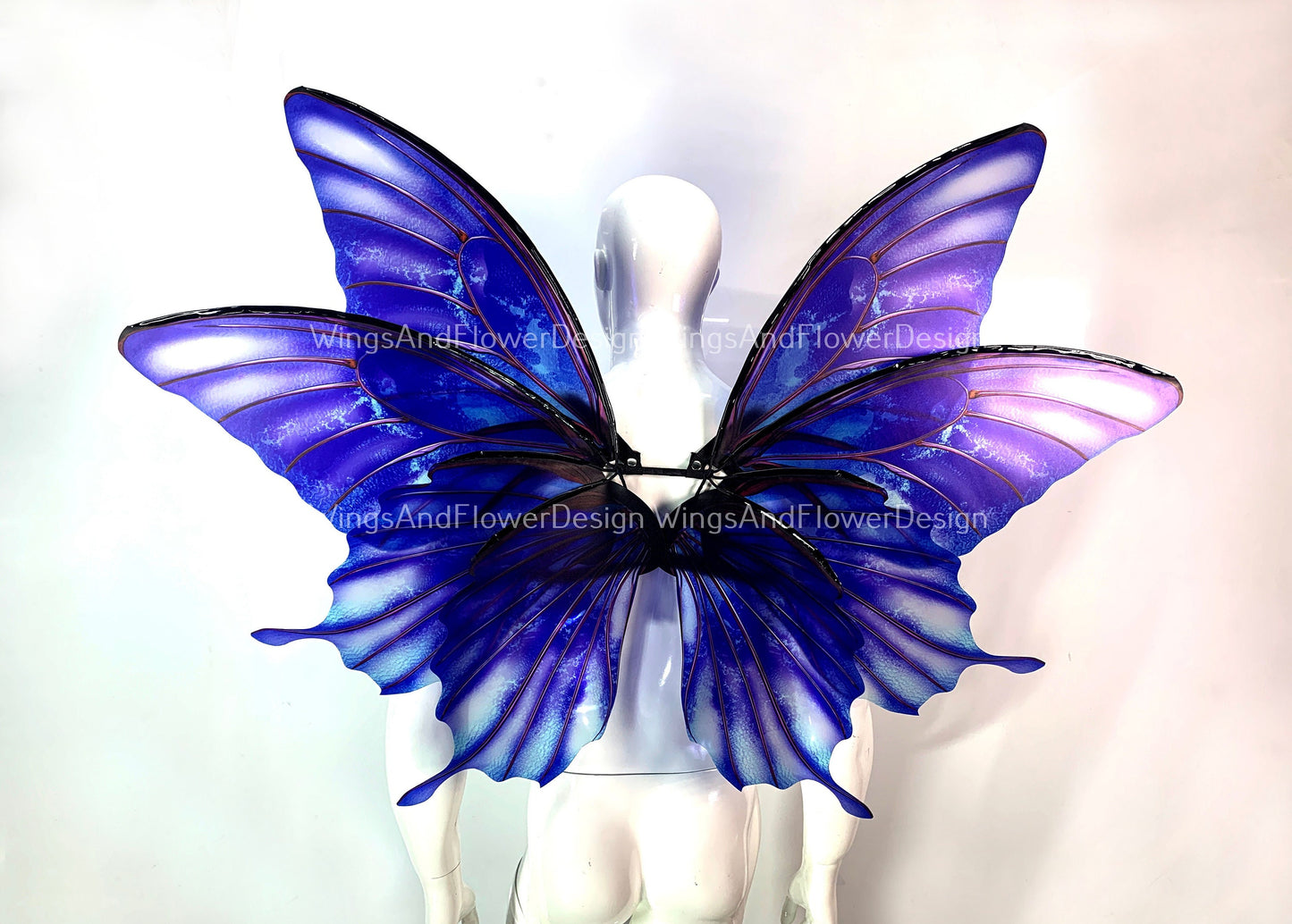 Blue butterfly wings, blue butterfly fairy wings, costume wings, blue fairy wings, Pink Swallowtail, Halloween