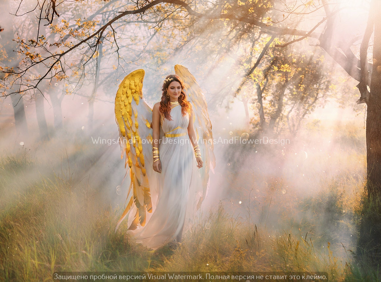 White gold angel wings, gold angel wings, wedding wings, giant sexy wings, wings cosplay, Christmas angel, Lucifer wings Christmas wings
