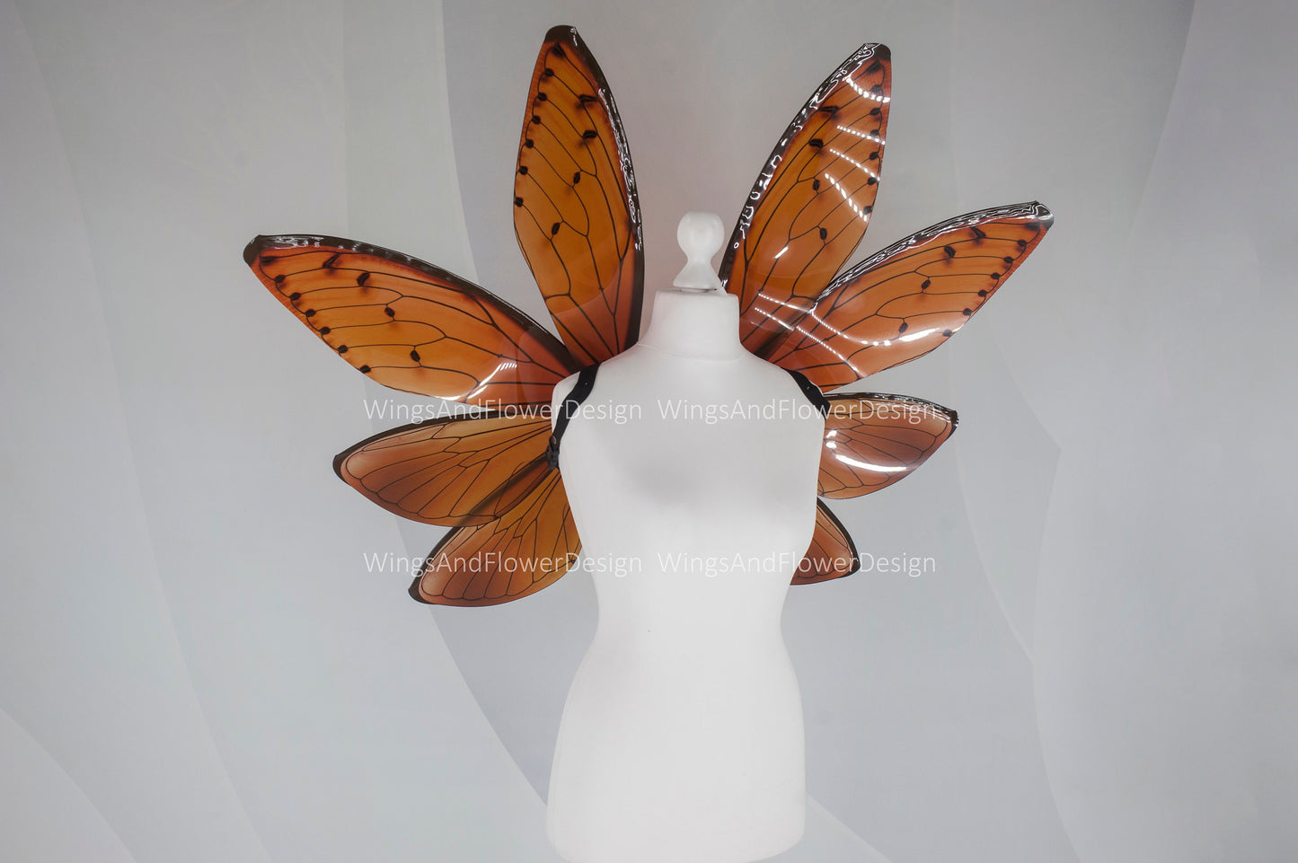 Cicada wings, orange cicada wings, orange elf wings, fairy wings, wedding wings, butterfly fairy wings, fantasy halloween, magical fairy