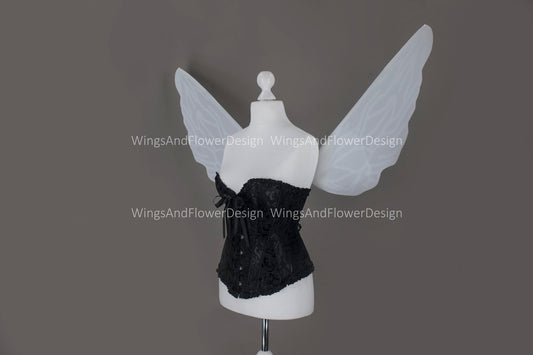 White butterfly wings under the corset, butterfly fairy wings, costume wings, Fairy wings, Blue Swallowtail, Blue wings, halloween