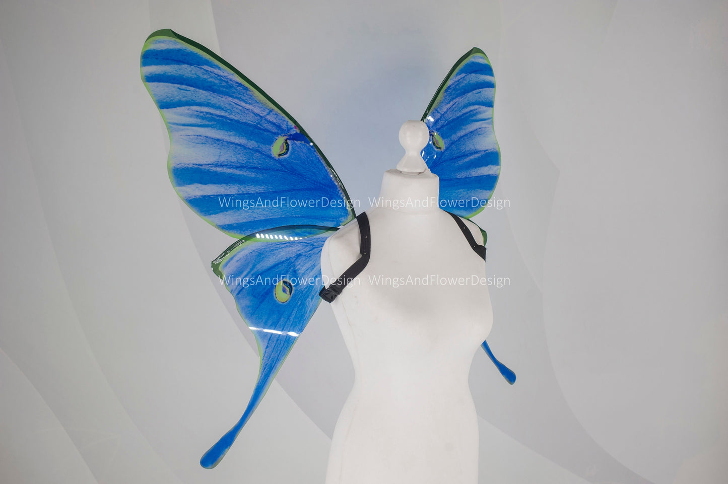 Luna Moth green blue eyespots moon butterfly wings, fairy wings, wedding wings, butterfly fairy wings, fantasy halloween magical Actias luna