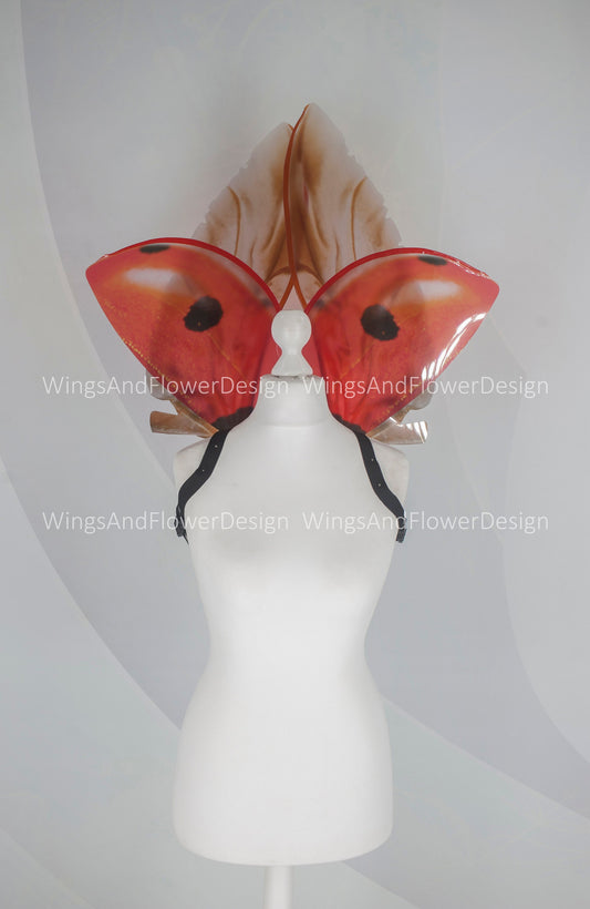 ladybug beetle wings, insect red brown wings Ladybug Cosplay Photo Prop, butterfly wings, fantasy halloween, magical fairy Ladybug Costume