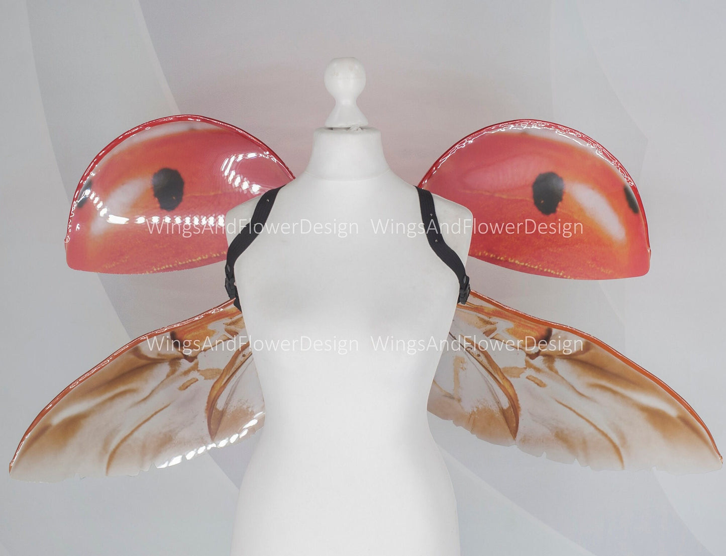 ladybug beetle wings, insect red brown wings Ladybug Cosplay Photo Prop, butterfly wings, fantasy halloween, magical fairy Ladybug Costume