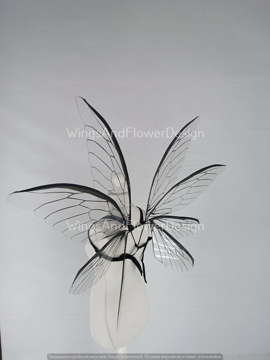 Transparent clear crystal glassy Fairy wings, butterfly wings, elf fairy wings, wings Photo Prop, fantasy halloween, fantasy, magical fairy