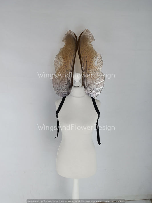 Dragonfly tattered torn butterfly brown wings, elf wings, fairy wings, wings Photo Prop, butterfly wings, fantasy halloween, magical fairy,