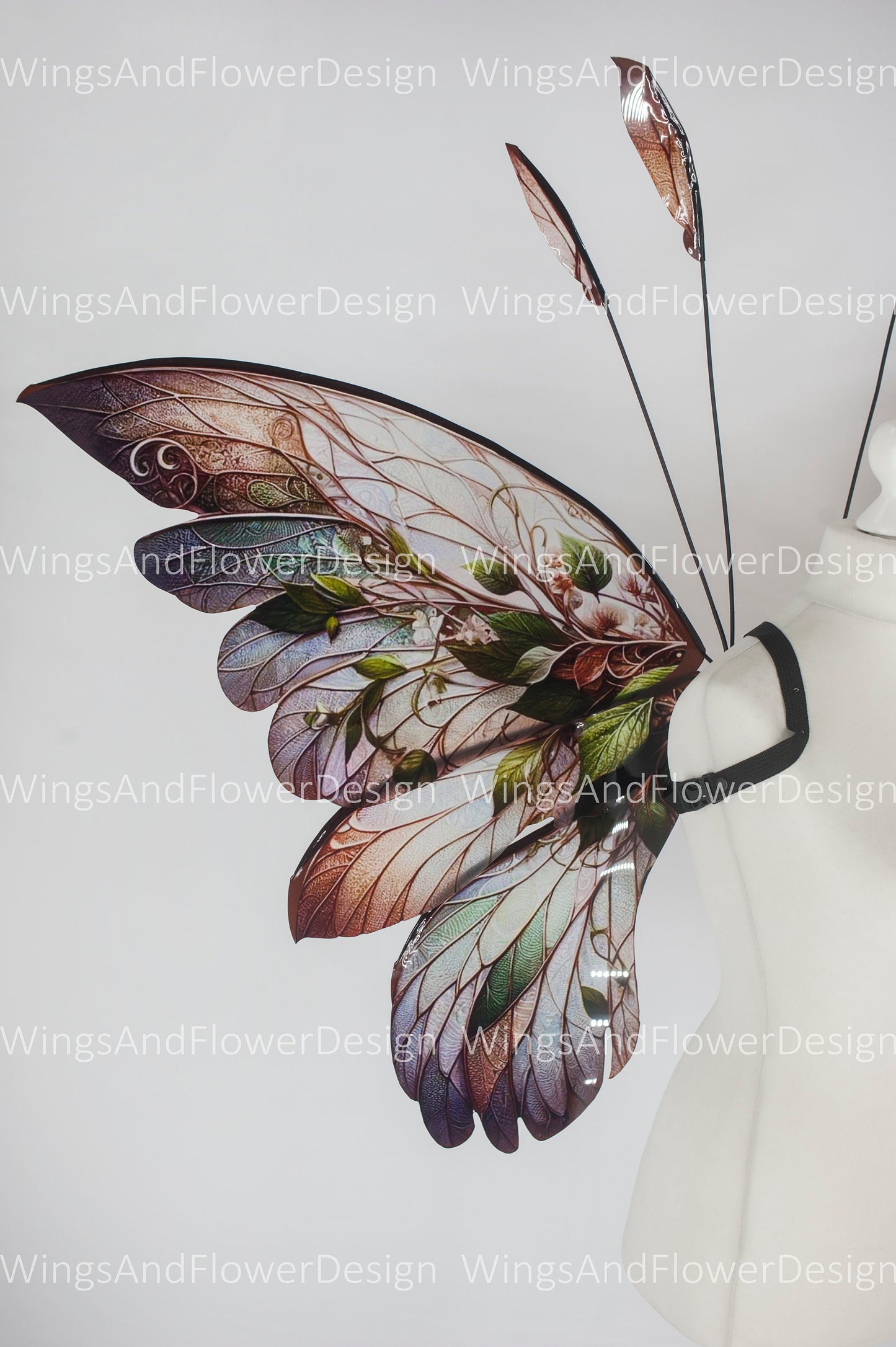 Butterfly brown red green forest fairy leaves wings, wings Photo Prop, wedding wings, butterfly magical fairy wings, fantasy halloween