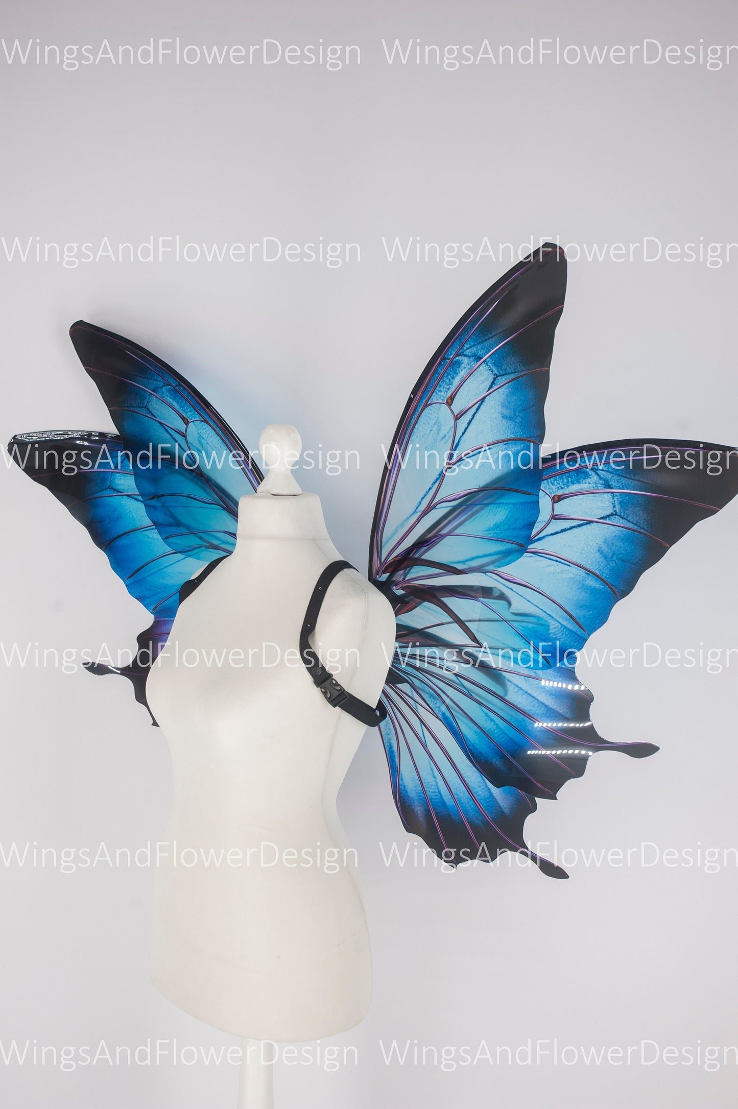 Dark blue purple black navy butterfly fairy wings, costume wings, blue black navy Swallowtail, Halloween