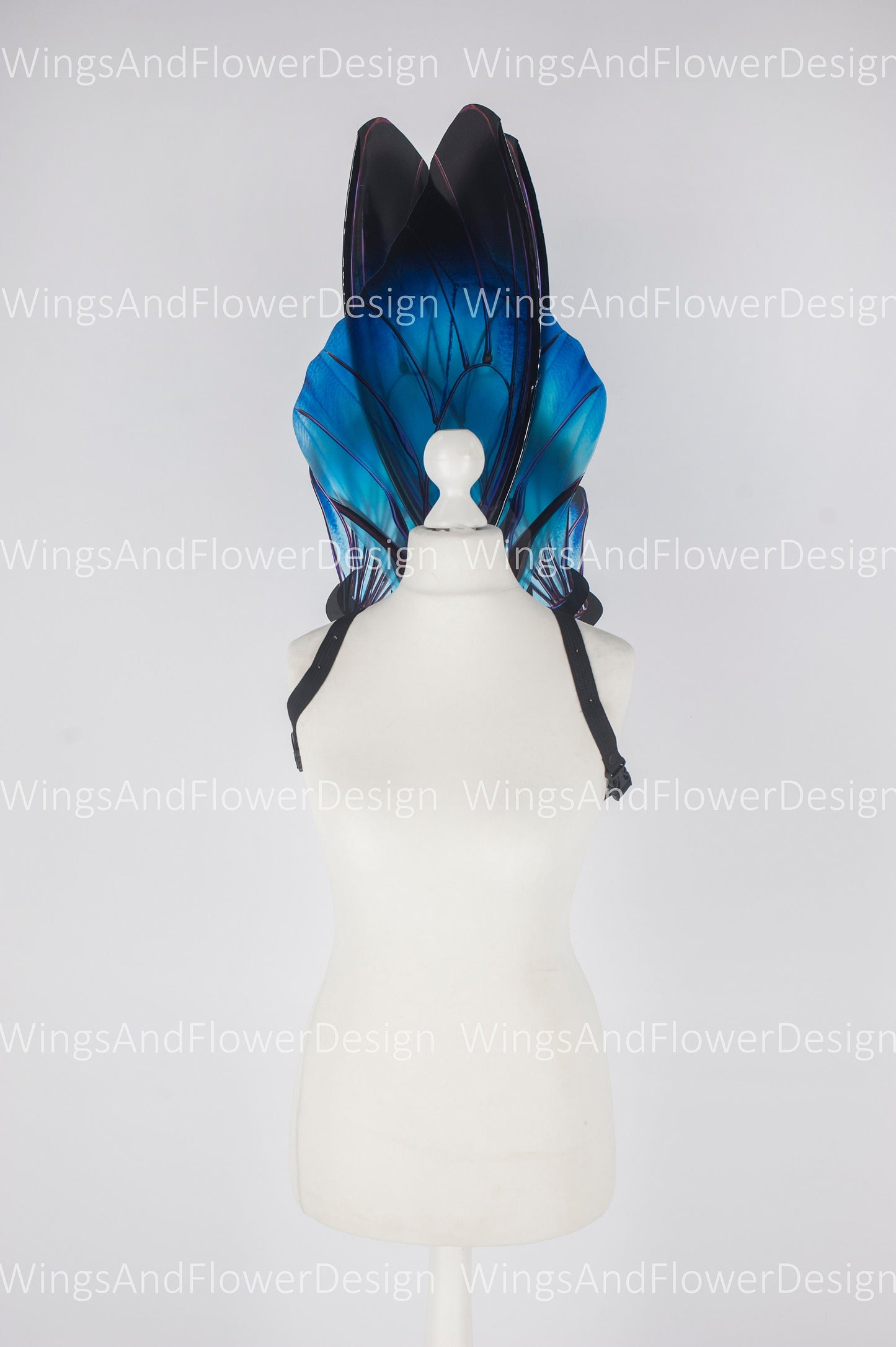 Dark blue purple black navy butterfly fairy wings, costume wings, blue black navy Swallowtail, Halloween