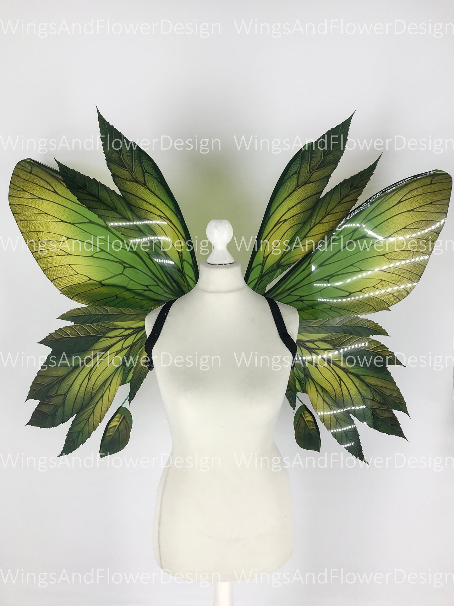 Butterfly green yellow brown forest fairy leaves wings, wings Photo Prop, wedding wings, butterfly magical fairy wings, fantasy halloween