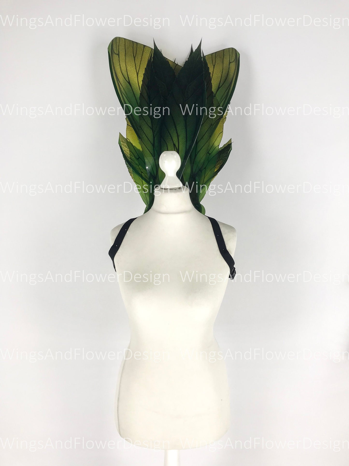 Butterfly green yellow brown forest fairy leaves wings, wings Photo Prop, wedding wings, butterfly magical fairy wings, fantasy halloween