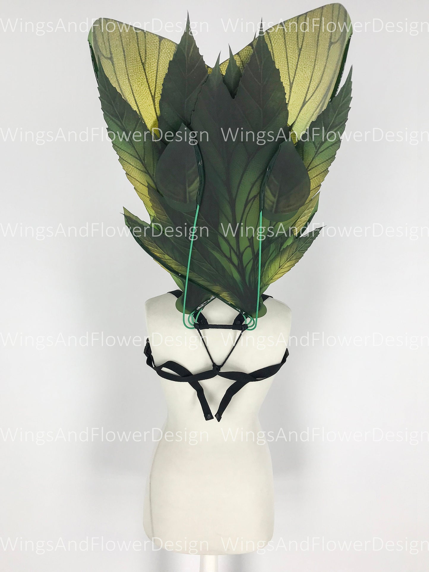 Butterfly green yellow brown forest fairy leaves wings, wings Photo Prop, wedding wings, butterfly magical fairy wings, fantasy halloween