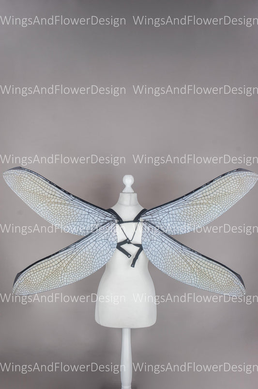 Brown white dragonfly wings, butterfly brown wings, elf fairy wings, wings Photo Prop, butterfly wings, fantasy halloween, magical fairy