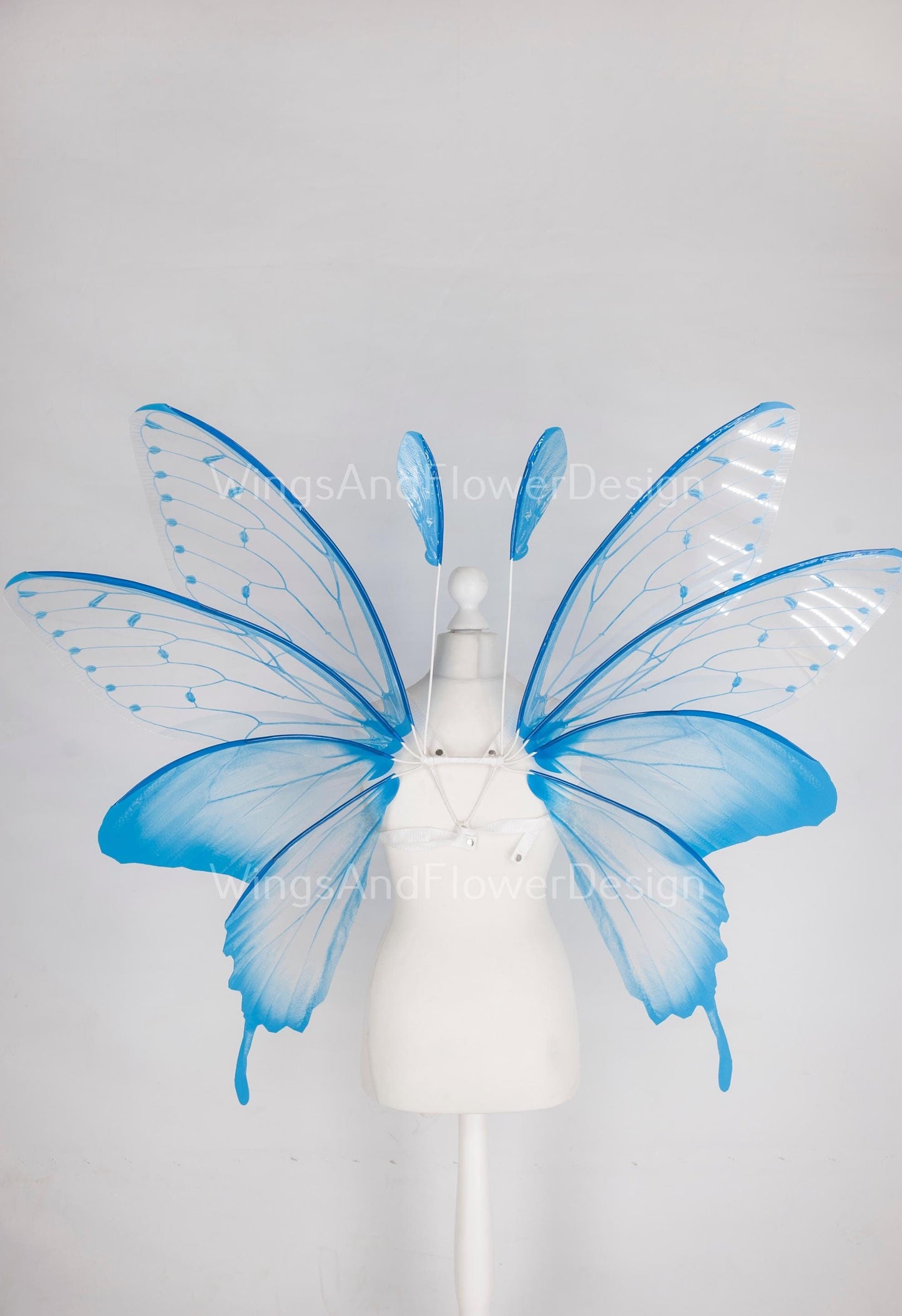Blue butterfly wings, light blue butterfly fairy wings, costume wings, pink fairy wings, blue Swallowtail, Halloween