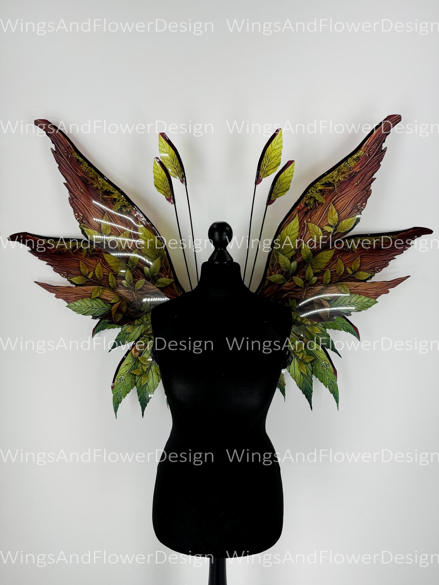 Butterfly brown red yellow green forest fairy leaves wings, wings Photo Prop, wedding wings, butterfly magical wings, fantasy halloween