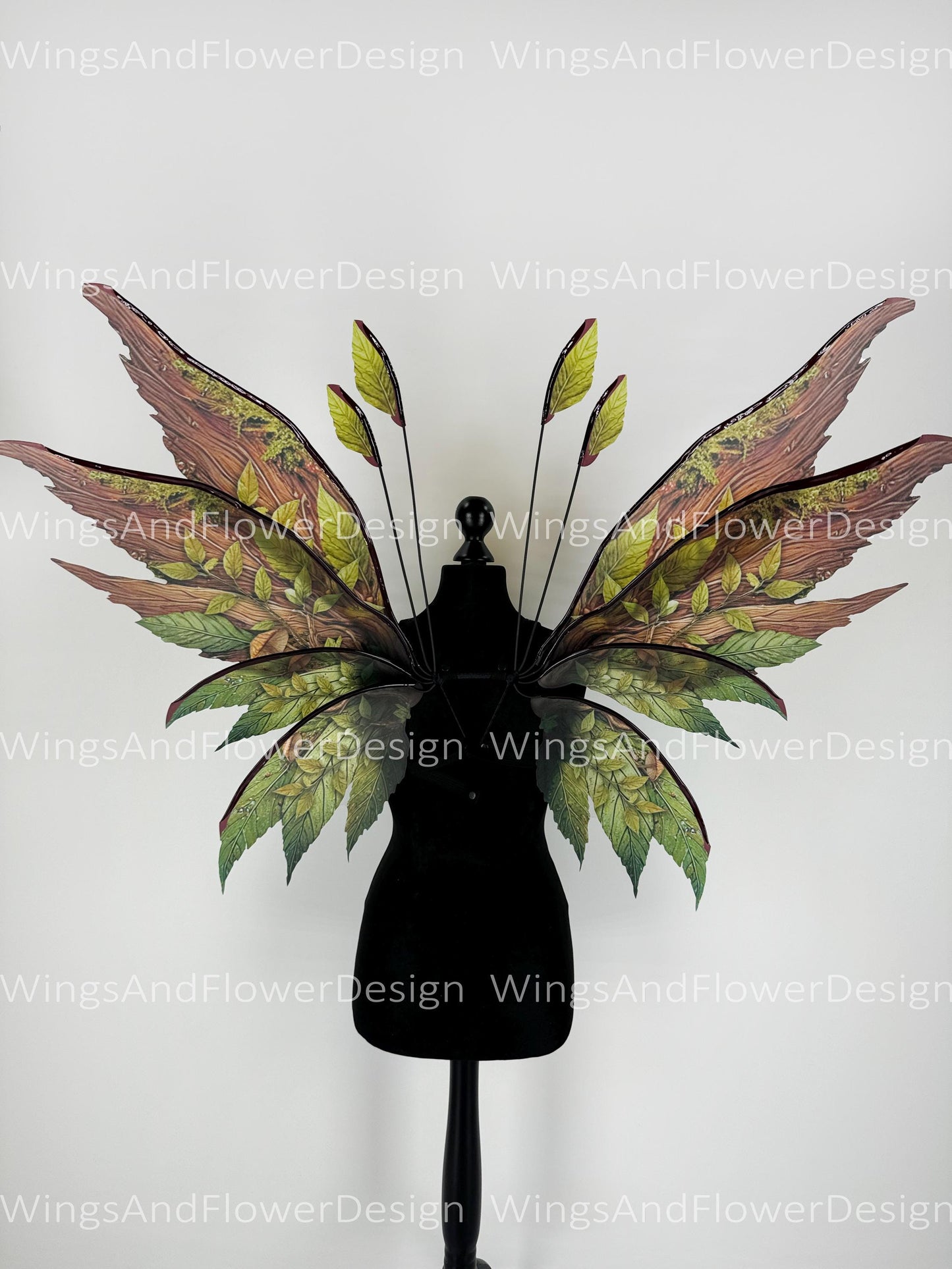 Butterfly brown red yellow green forest fairy leaves wings, wings Photo Prop, wedding wings, butterfly magical wings, fantasy halloween