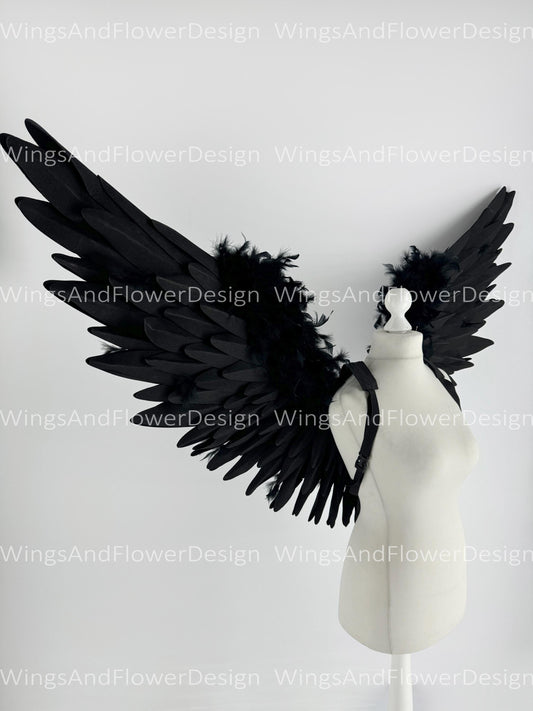 Black angel Lucifer wings, Victoria secret angel wings, sexy wings, wings cosplay, Christmas wings, kids wings