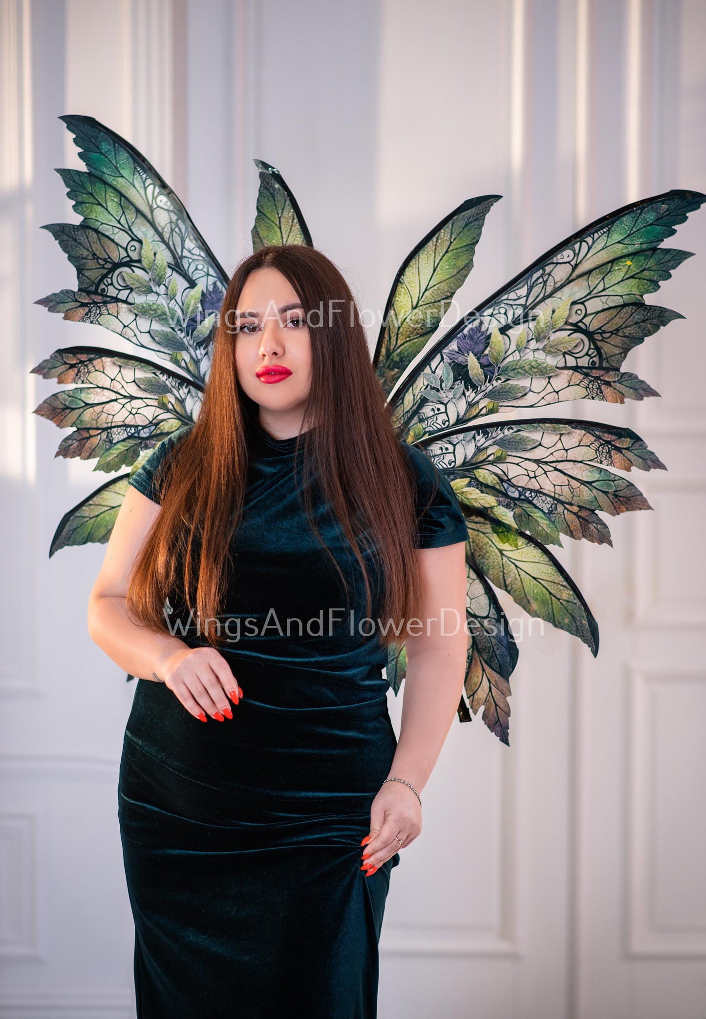 Butterfly brown green forest fairy leaves wings, wings Photo Prop, wedding wings, butterfly magical fairy wings, fantasy halloween