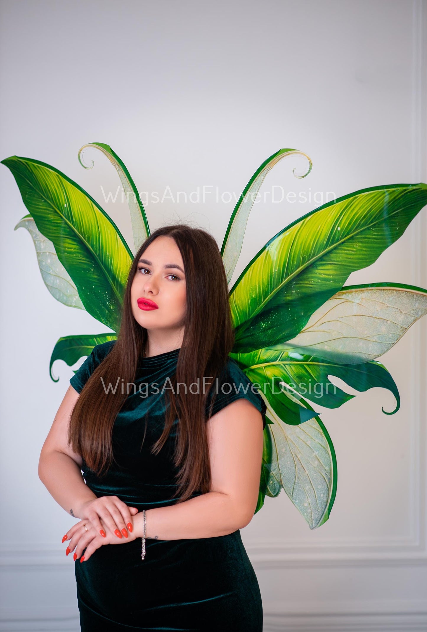 Butterfly green forest fairy tropical leaves Leaf wings, fairy wings, Handmade Wings, Wood land Fairy, magical wings fantasy halloween