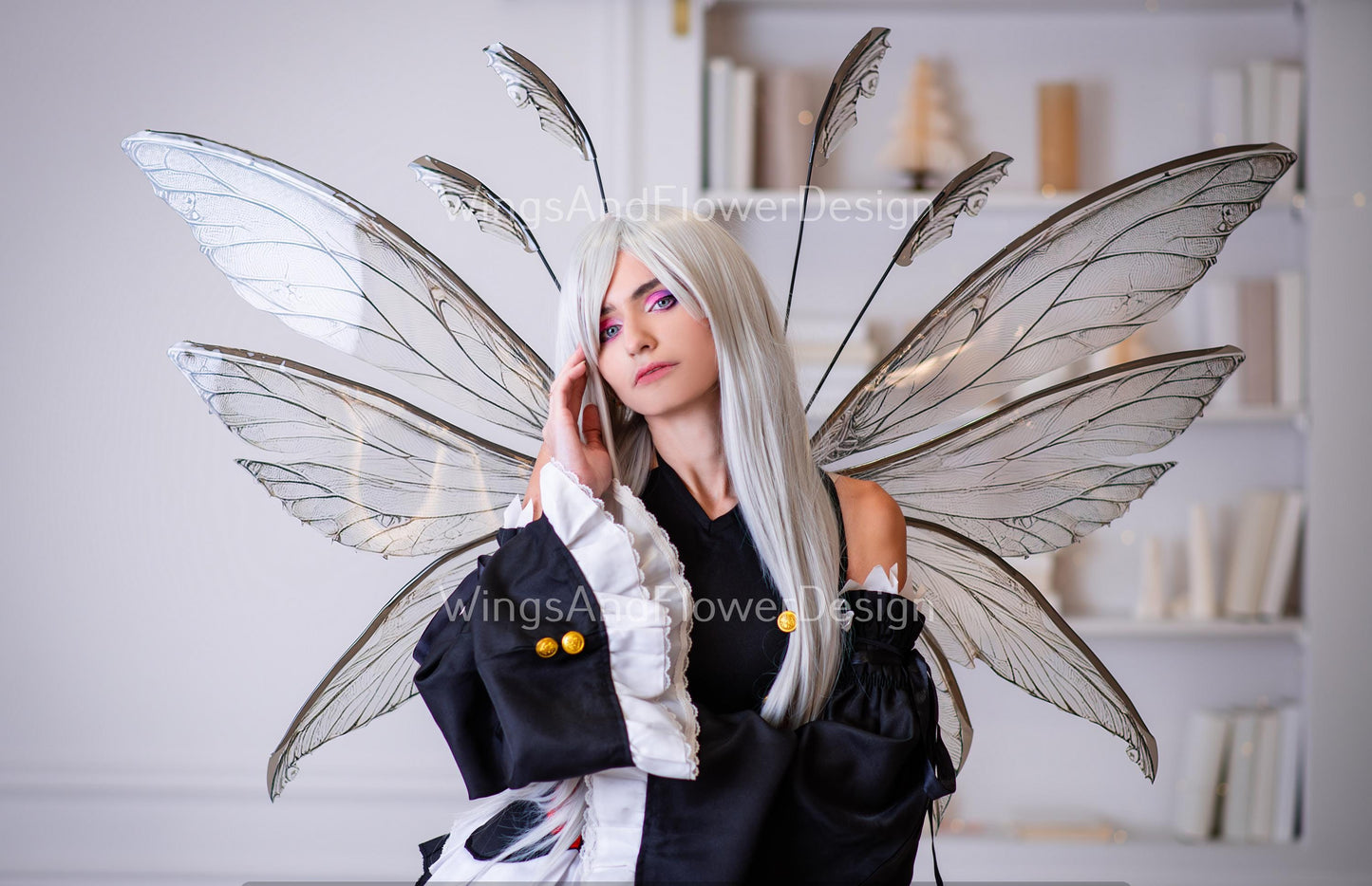 Fantasy butterfly brown gray elf fairy wings, wings Photo Prop, fantasy halloween, magical fairy Carnival Holiday Costume Accessories wings
