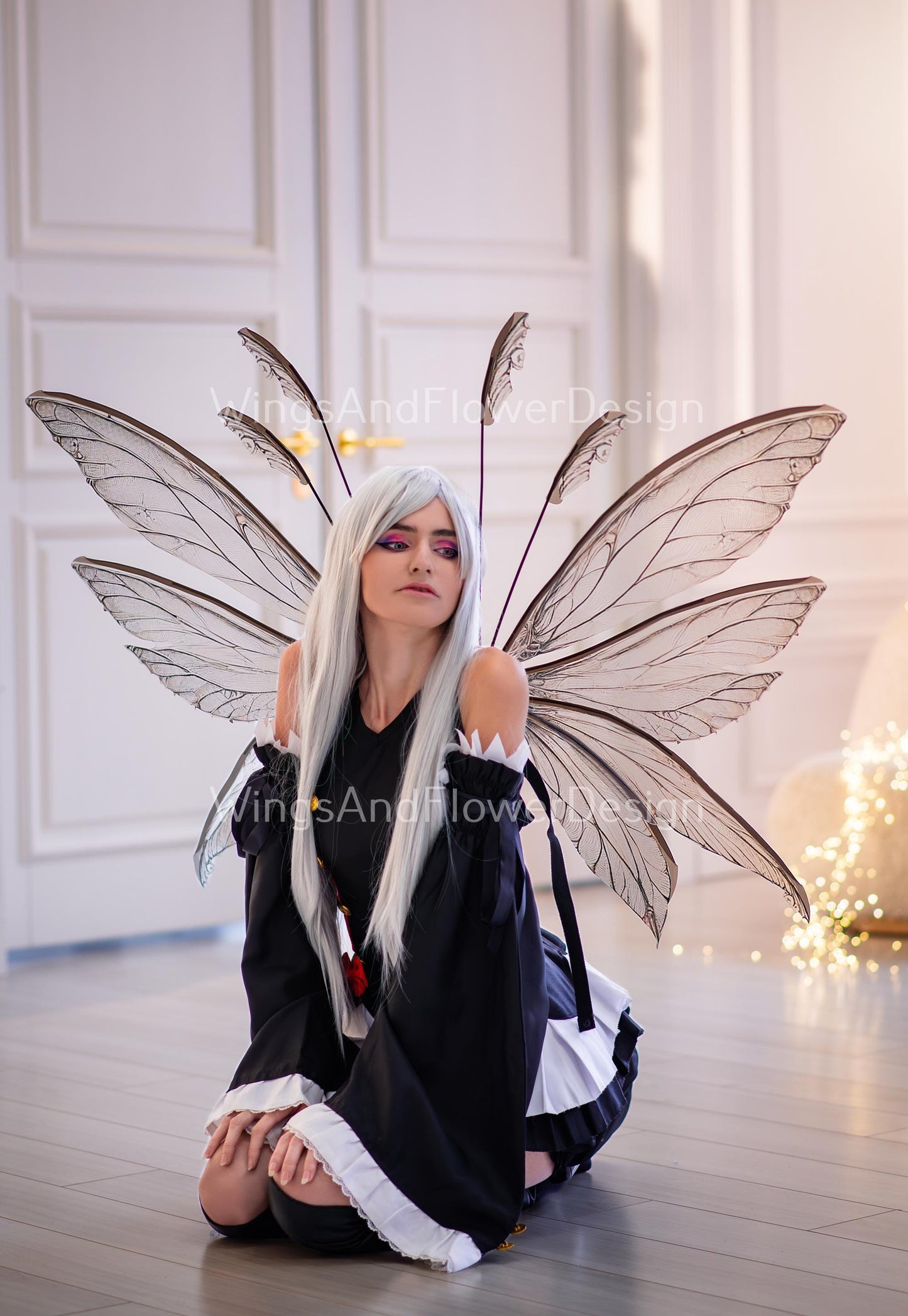 Fantasy butterfly brown gray elf fairy wings, wings Photo Prop, fantasy halloween, magical fairy Carnival Holiday Costume Accessories wings