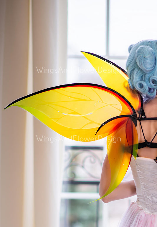 Yellow butterfly wings, yellow butterfly fairy wings, costume wings, Fairy wings, yellow swallowtail, halloween Fantasy Design