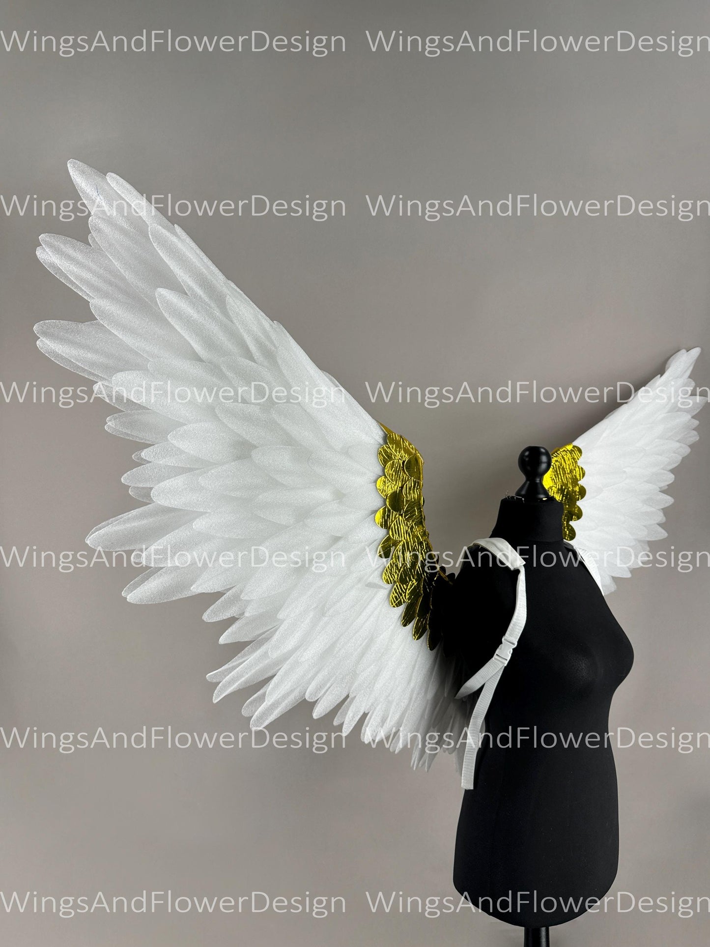 White Gold angel Lucifer Gothic Style wings, Victoria secret angel wings, sexy wings, Christmas Realistic Cosplay Majestic Cosplay Wings