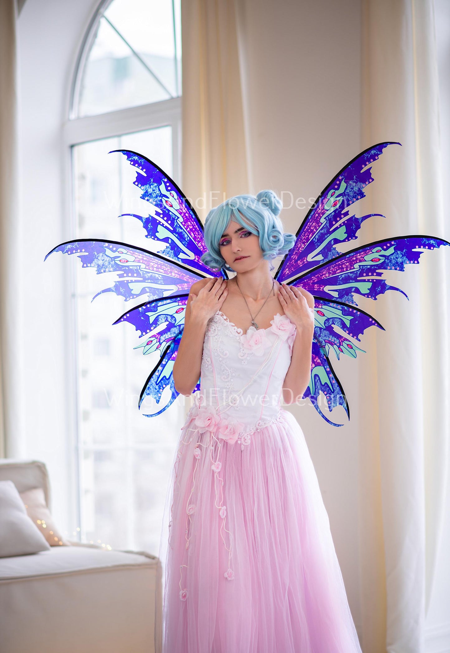 Multicolored wings, blue purple pink elf wings, wings Photo Prop, wedding wings, butterfly fairy wings, fantasy halloween, magical fairy