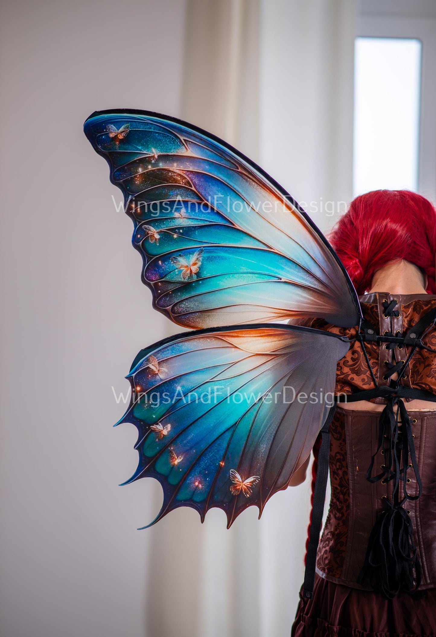 Butterfly dark blue navy green iridescent wings, wings Photo Prop, wedding wings, butterfly magical fairy wings, fantasy halloween