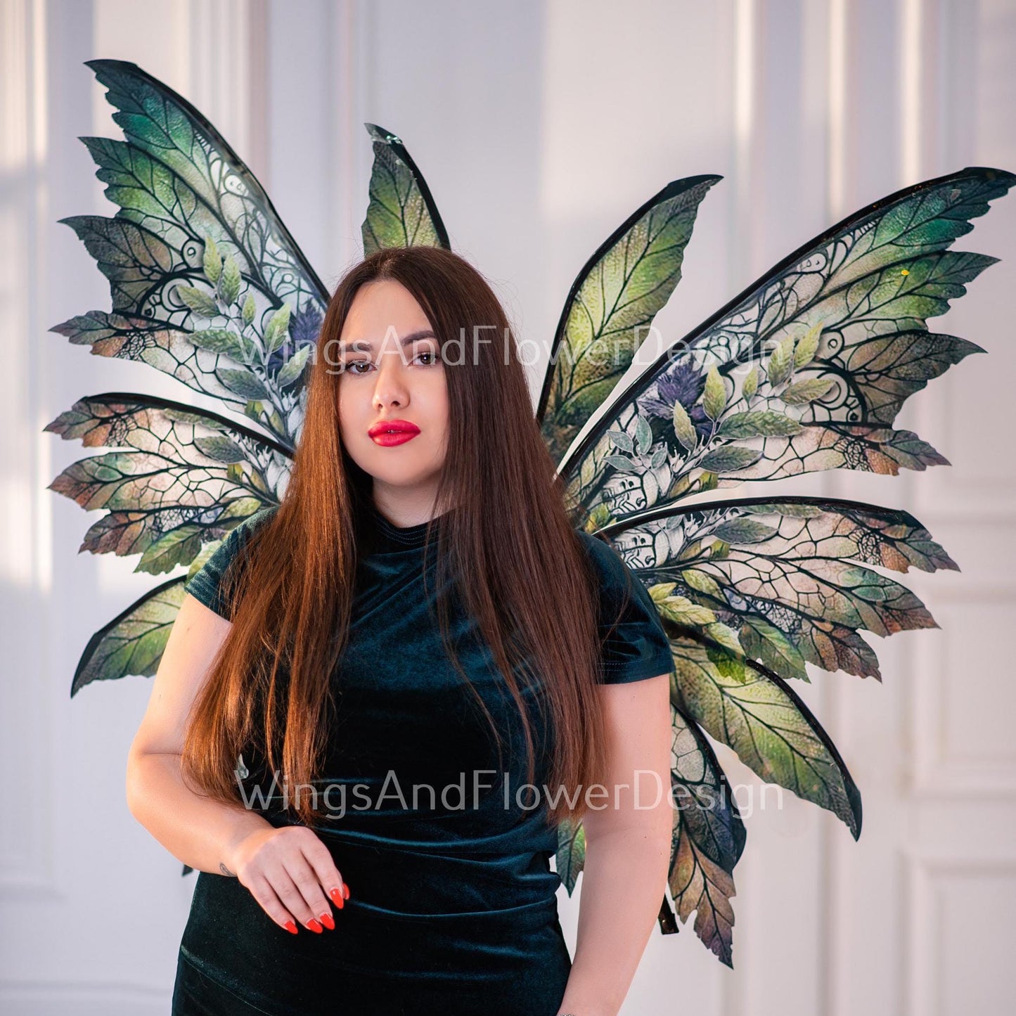 Butterfly brown green forest fairy leaves wings, wings Photo Prop, wedding wings, butterfly magical fairy wings, fantasy halloween
