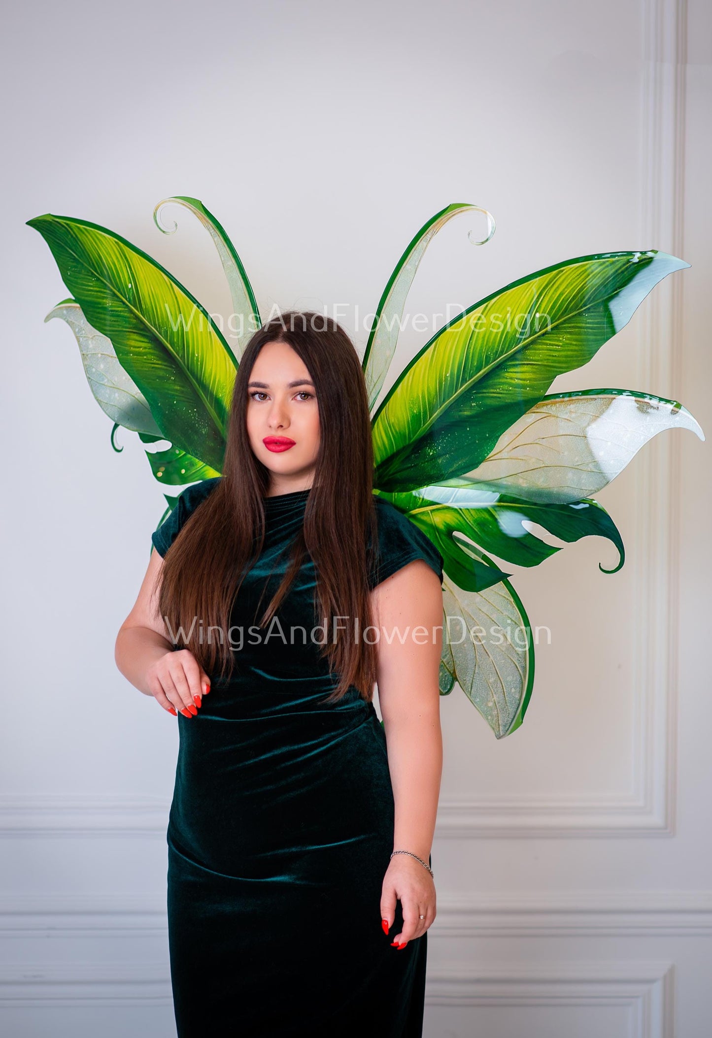 Butterfly green forest fairy tropical leaves Leaf wings, fairy wings, Handmade Wings, Wood land Fairy, magical wings fantasy halloween